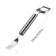 thumbnail image 3 of Hearth & Gear 2 In 1 Fruit Fork Slicer Stainless Steel Fruit Forks Slicer Summer Portable Fruit Cutting For Family Parties Camping Plate Mat Set 4 round Table Kitchen Mats for Table Small Kitchen, 3 of 7