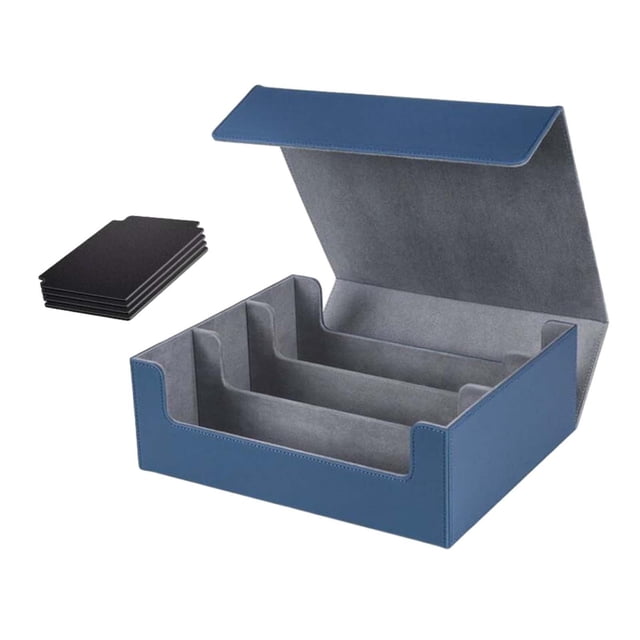 Esquirla Card Deck Box Holds 1800 Cards Game Card Storage Organizer Sports Cards Case Blue Gray
