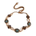 thumbnail image 4 of Abbracc Bohemian Belt with Knots and Inlays Classic Elegant Flax Rope Belt for Banquets A, 4 of 9