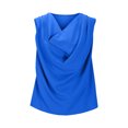 thumbnail image 4 of ohmzyzo Camisole pour Femmes Sans Manches à Col Bénitier, Drapé, devant Froncé, Blouse Tendance pour Sorties, Hauts de Bureau Basiques, Tunique, 4 of 6