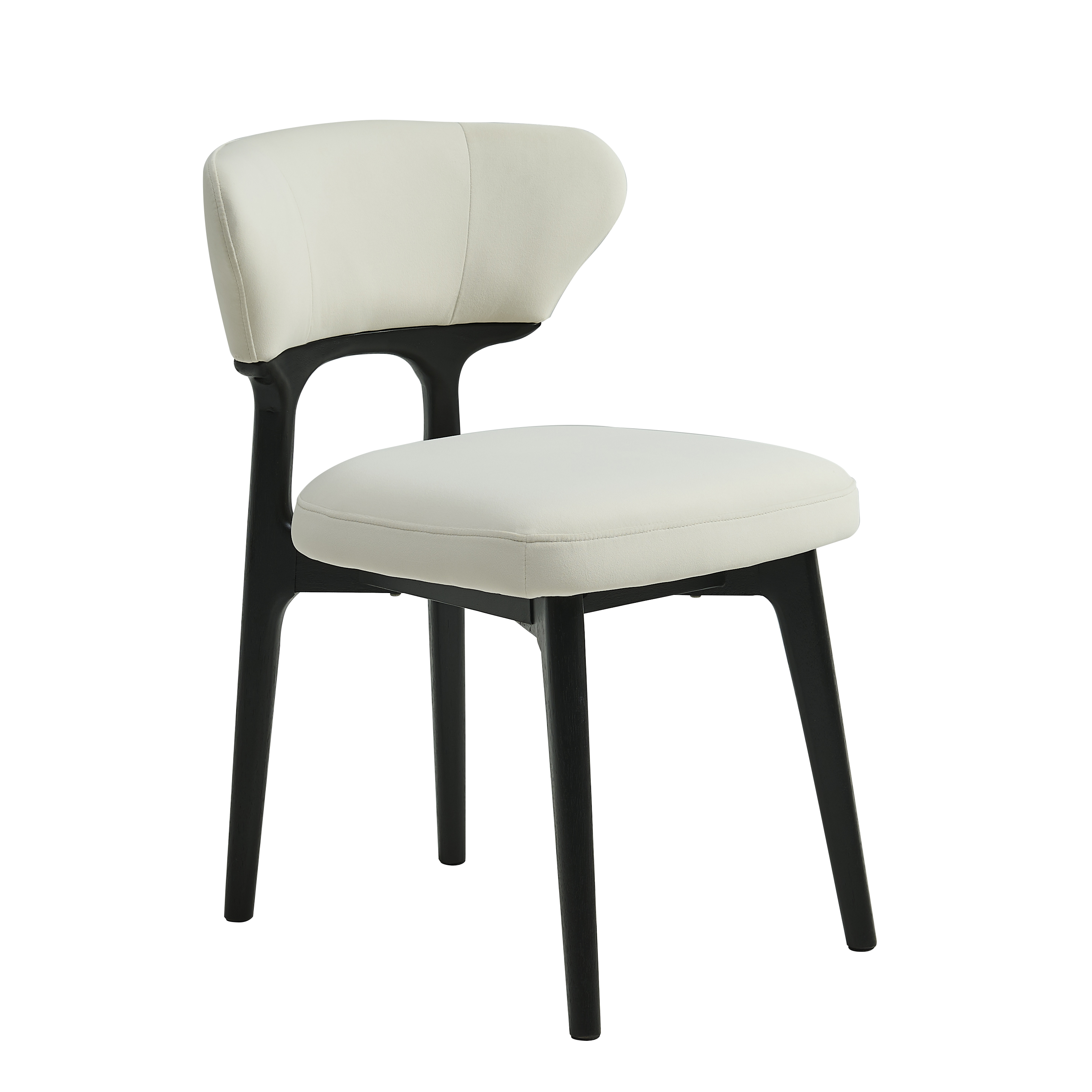 Noble House Solid Wood Dining Chairs Set of 2 Black Upholstered Kitchen Chairs