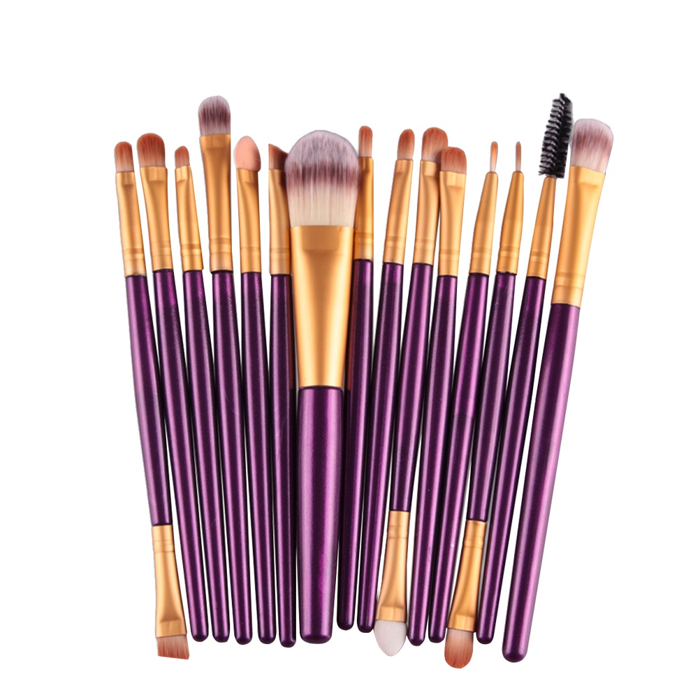 FUEENIRVA Makeup Brush Set 15Pcs Ladies Makeup Brush Eye Make Up Brushes Assorted Color Premium Design Professional Use