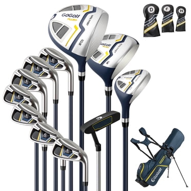 Costway Ensemble Complet de Clubs de Golf pour Hommes 12 Pcs Main Droite 460 Cc #1 Driver et #3 Fairway