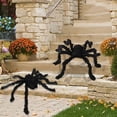 thumbnail image 4 of HomeSphere Halloween Spiderr Giant Webworm Outdoor Black Soft Hairy Scary Realistic Decor, 4 of 6
