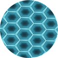 thumbnail image 1 of Ahgly Company Machine Washable Indoor Round Transitional Dark Cyan Green Area Rugs, 4' Round, 1 of 7