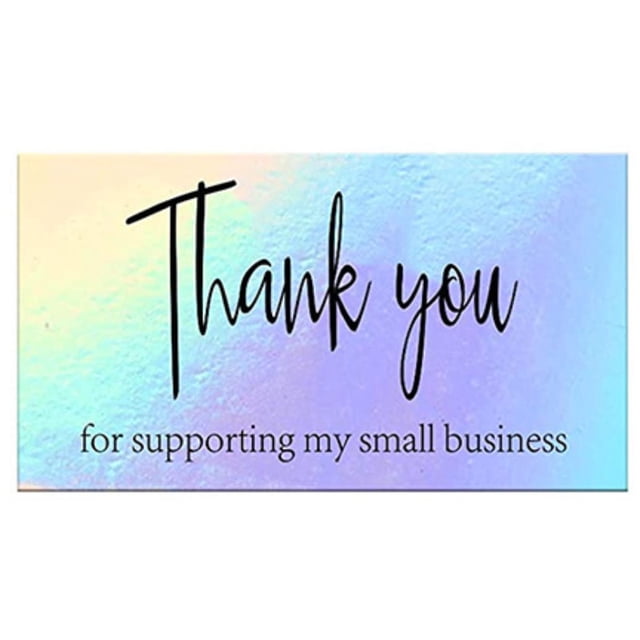 50Pcs Thank You Cards Small Business, Mini A variety of styles Thank You for Supporting Cards Notes Shopping Holographic Thanks Greeting Cards for Retail Store Owner Goods Customer 2x3.5 Inch