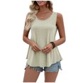 thumbnail image 1 of RXMEKW Camisole Sans Manches pour Femmes, Blouse d'Été Unie à Col Rond, Débardeur Décontracté en Tricot Extensible, 1 of 3