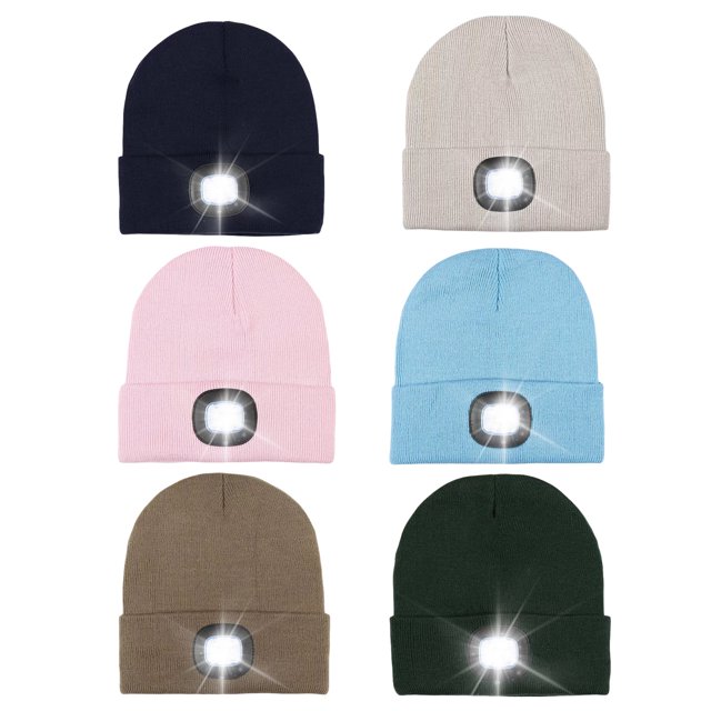 SUNSIOM Rechargeable LED Bonnet - Hommes Femmes Bonnet Tricoté Chaud Hiver Bonnet pour Intérieur Extérieur