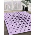 thumbnail image 3 of Ahgly Company Tapis d'Intérieur Rectangulaire Transitionnel Lavable à la Machine, Motif Fleur Violet Violet, 2 Pieds x 5 Pieds, 3 of 7