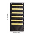 thumbnail image 3 of BUTASY Hanging Wall File Organizer, 6 Pocket Over the Door File Folders with 2 Hooks, Fabric Storage Pocket for Papers, Charts, Mails, Magazine, Office Supplies(Black), 3 of 6