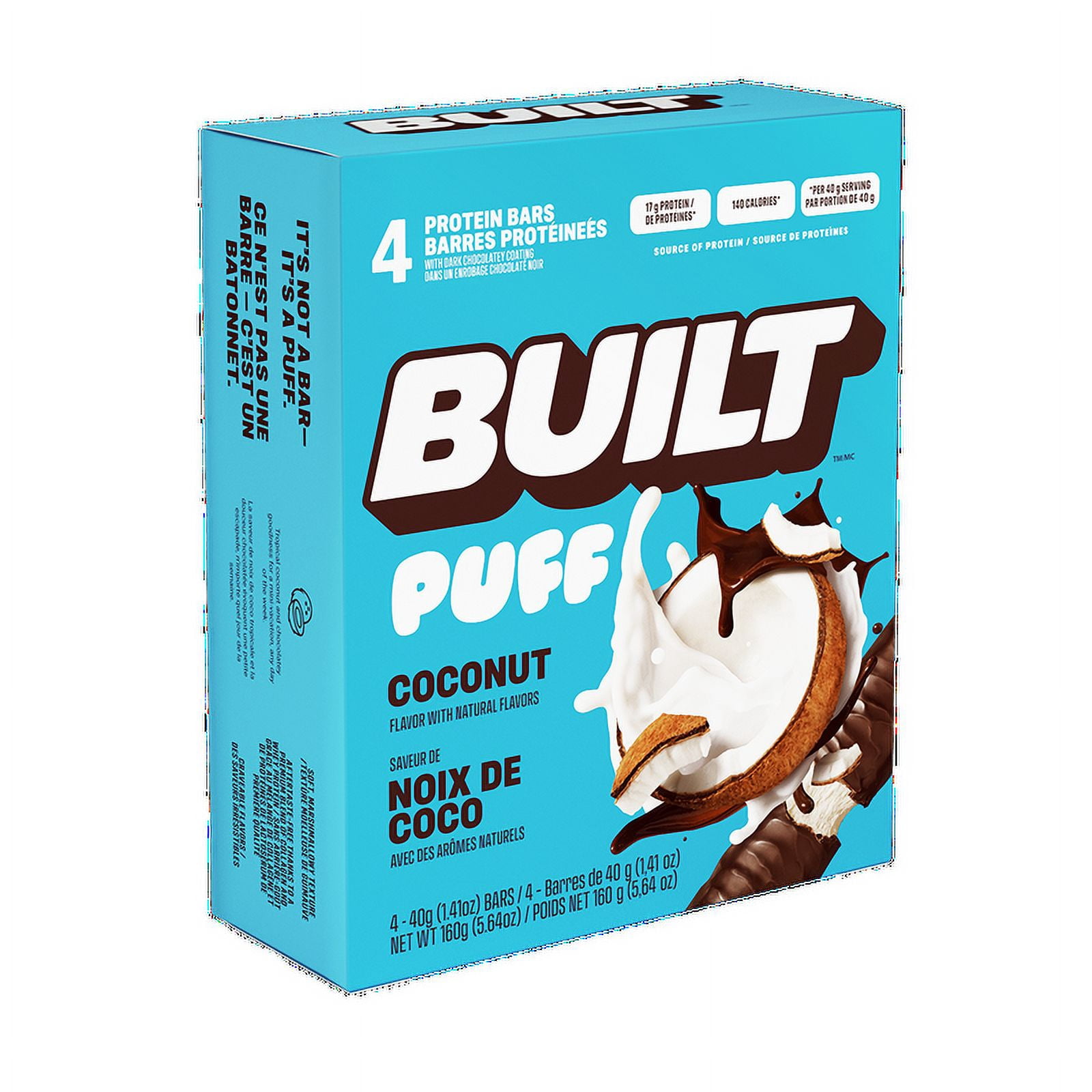 Built Bar , Soufflés à la Noix de Coco 40g x 4 Barres