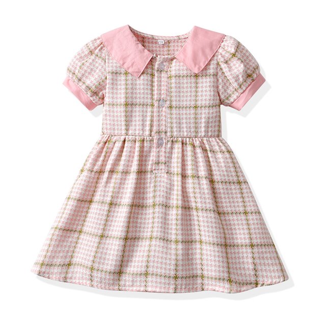 LOVZFMLL Jupe Princesse pour Filles d'Été à Manches Courtes, à Volants, Col Rond, en Dentelle Brodée, en Maille, avec Nœud