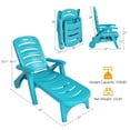 thumbnail image 2 of Costway Chaise Longue Pliante Inclinable à 5 Positions Turquoise, 2 of 10