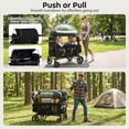 thumbnail image 2 of Babyjoy Wagon Stroller, Foldable 4-Seater Push-Pull Toddler Stroller with Removable Canopy Black, 2 of 10