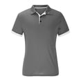 thumbnail image 2 of JDQJBZ Mens Summer Color Contrast Short Sleeve Shirt Breathable Quick Dry Business Casual, 2 of 5