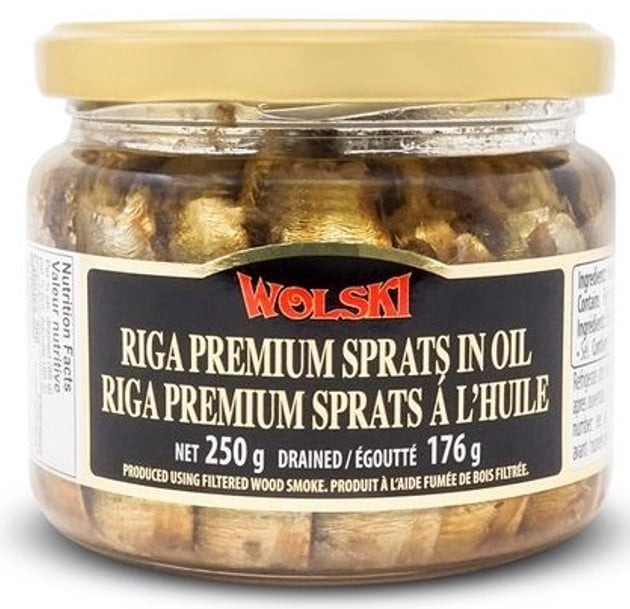 Wolski Riga Sprats in Oil Glass Jar