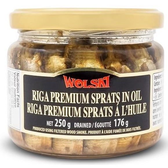 Wolski Riga Sprats in Oil Glass Jar