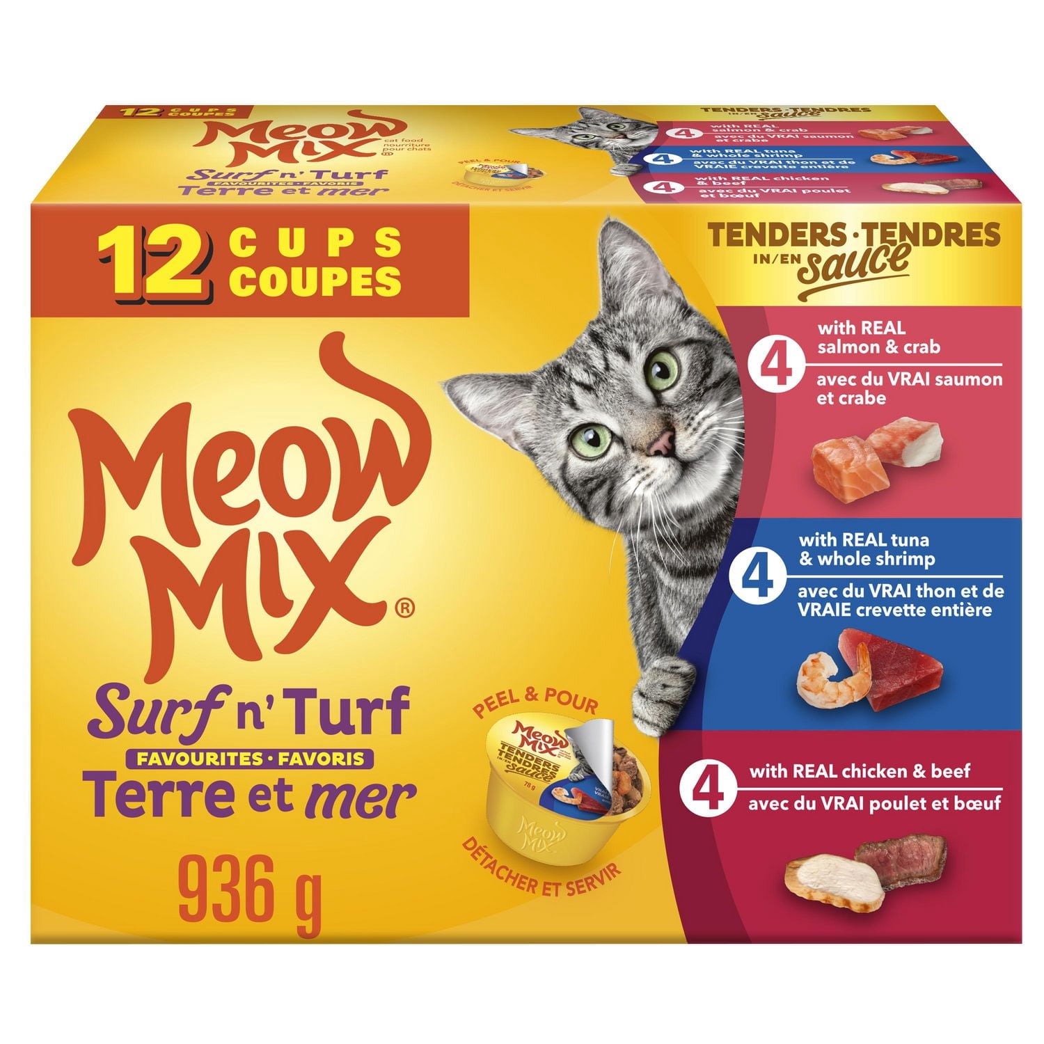Meow Mix Tenders in Sauce Wet Cat Food Variety pack 12ct