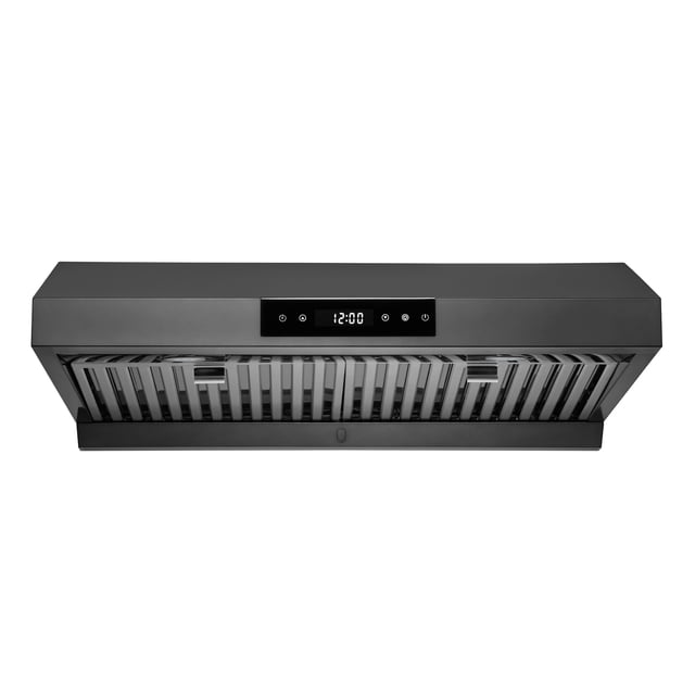 Hauslane Chef Series 30-Inch PS18 Under Cabinet Range Hood, Black Stainless Pro Performance Contemporary Design, Touch Screen, Dishwasher Safe Baffle Filters, Led Lamps, 3-Way Venting