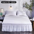 thumbnail image 2 of Qualitygoods Drop Bed Skirt Adjustable Elastic Bed Dust Ruffle Polyester Mattress Decor Bedding Supplies, 2 of 10