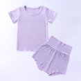 thumbnail image 1 of LSLJS Newborn Infant Baby Girl Boy Clothes Short Sleeve Tops T-Shirt+Shorts Solid Color Two Piece Outfits Set, 1 of 8