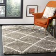 thumbnail image 4 of Safavieh Hudson Shag Collection SGH281B Grey and Ivory Square Area Rug, 7 feet Square (7' Square), 4 of 5