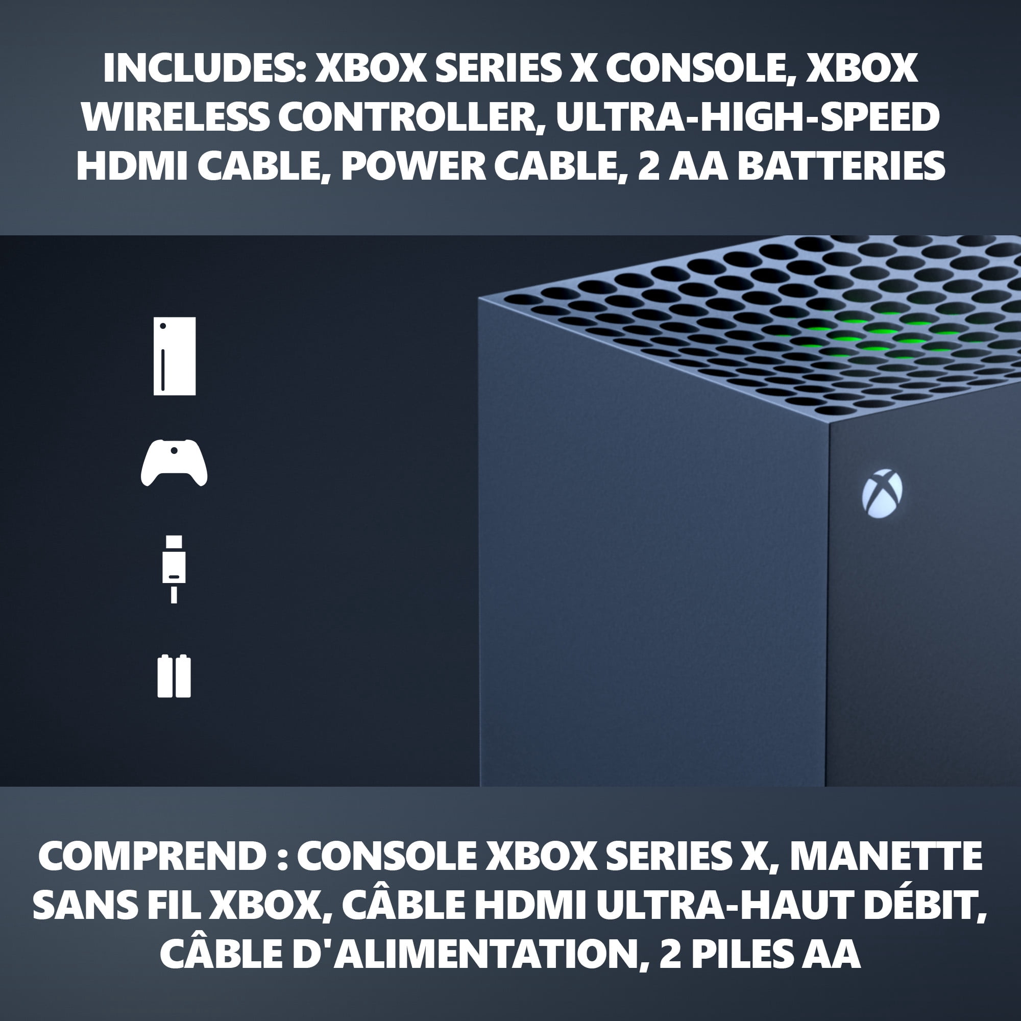XBOX Series X - Gaming Console - 1TB SSD - Includes XBOX Wireless Controller - 4K Gaming - 120FPS - Carbon Black