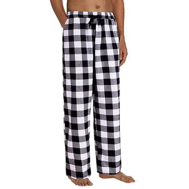 Kcodviy Mens Pajamas Plaid Pants Plaid Pajama Pants Women Sleep Long Pant with Plaid Pajama Pants Pockets Soft Pj Bottoms Winter Flannel Classic Home Wear Elastic Striped Pajamas Waist