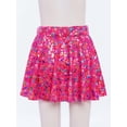 thumbnail image 4 of TiaoBug Girls Flared Pleated A-Line Skirts Shiny Metallic Dance Performance Costume Cheerleading Uniform Hot Pink XS, 4 of 7