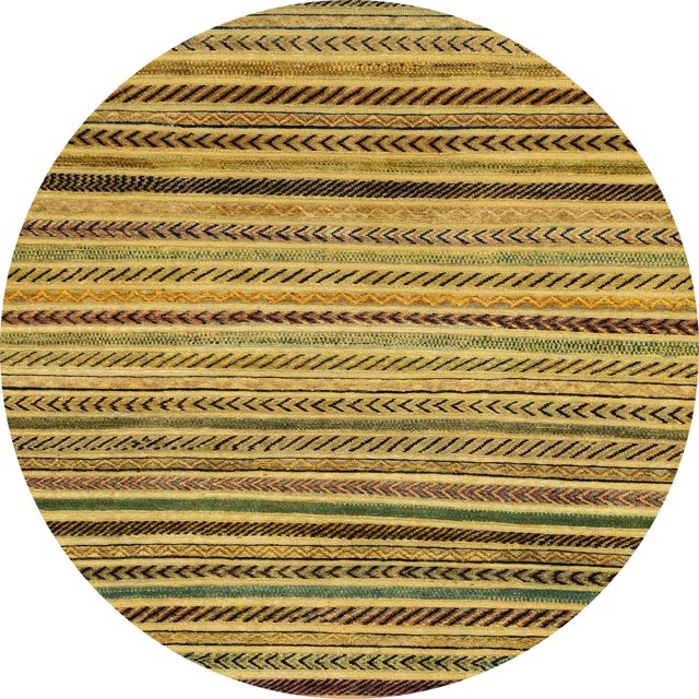 Ahgly Company Tapis d'Intérieur Ronds Abstraits Jaunes Abstraits pour Aire, 3 Pieds Rond