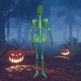 thumbnail image 3 of Glowing Halloween Skeleton Luminous Skeleton Model Halloween Party Decorations Glowing In The Dark Halloween Skeleton Decor Luminous Lifelike Skeleton Model For Front Lawn Haunted, 3 of 7