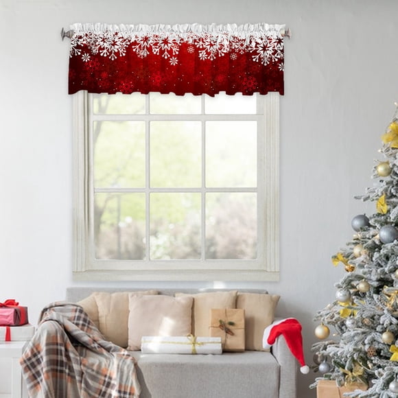 TopLLC Christmas Decor Essential For Christmas 137x45cm/53.9x17.7inches The Exquisite Christmas Style Window Drapery Festive Decorations Making The Window Wear The Coat Of Christmas Polyester Curtain