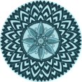 thumbnail image 1 of Ahgly Tapis Rond Lavable en Machine Intérieur Transitionnel Moyen Vert Sarcelle, 4 Pieds Rond, 1 of 7