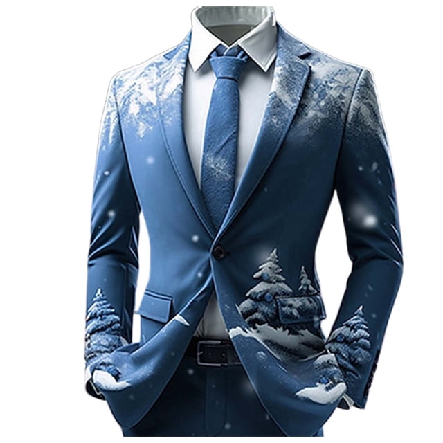 Kcodviy Boho for Mens Breasted Men's Suits Slim Fit Two Button Retro Ethnic Mens 3 Cute Suits Regular Fit Style Suits Open Front Man Suits Business Casual Jacket