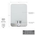 thumbnail image 2 of KitchenAid KQ908 Glass Surface 11 Pound Capacity Digital Kitchen and Food Scale, White, 2 of 7