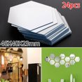 thumbnail image 1 of 24Pcs  Mirror Sticker Self Adhesive Mosaic Tiles Bathroom Decorative Mirror Stickers, 1 of 8