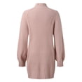 thumbnail image 5 of Kcodviy Automne Hiver Robe à Manches Longues Fendue pour Femmes Col Roulé Couleur Unie Décontractée Robe pour Femmes Taille Petite Robe Chandail Chandail pour Dames Petites Robes Chandail pour Femmes Robe, 5 of 5