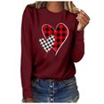 thumbnail image 2 of Qertyioot T-Shirt Graphique de la Saint-Valentin pour Femmes à Manches Longues, Pull Imprimé Swea, 2 of 4