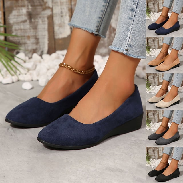 HVOBTTY Chaussures de Marche Confortables pour Femmes d'Été et de Printemps, Mode Décontractée, Couleur Unie, Bout Rond, Talon Compensé, Noir, 39