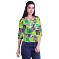 thumbnail image 2 of Moomaya Printed Keyhole Neck Ring Top Casual 3/4th Sleeve Tees Tank Tunic Top, 2 of 5