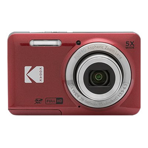 Kodak PIXPRO Friendly Zoom FZ55 - Appareil Photo Numérique - compact - 16,35 Mpx - 1080p / 30 Ips - Zoom Optique 5x 63 Mo - Rouge