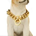 thumbnail image 1 of GHSDFBB 18K Gold Dog Collar, Choke Cuban Dog Chain, Stainless Steel Slide Traning Chain., 1 of 5