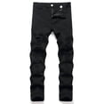 thumbnail image 2 of Penkiiy Men's Slim Fit Jeans Stretch Comfy Washed Straight Leg Denim Jeans M Black, 2 of 9