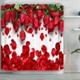 thumbnail image 2 of Red Rose Flower Floral Bathroom Shower Curtain  Shower Rings Included Polyester Waterproof Shower Curtain, 2 of 8
