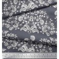 thumbnail image 3 of Soimoi Moss Tissu Georgette Feuilles & Floral Imprimé au Mètre 42 Pouces de Large, 3 of 3