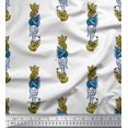thumbnail image 1 of Soimoi Polyester Crepe Fabric Leaves & Floral Block Printed Fabric 1 Yard 42 Inch Wide, 1 of 4