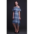 thumbnail image 3 of Bimba Robe Droite à Épaules Dénudées pour Femmes, Tunique de Fête à Col Rond, Imprimée Teinture sur Nœuds Bleue - XXX-Large, 3 of 6