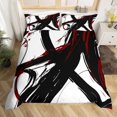 thumbnail image 2 of Erosebridal Chic Minimalst Comforter Cover Full, Abstract Ombre Bedding Full Size, Geometry Striped Decor, Reversible（No Comforter）, 2 of 6