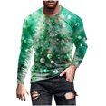 thumbnail image 3 of UVEASISHA Aubaines de Liquidation T-Shirts de Noël pour Hommes Grande Taille Manches Longues T-Shirts Graphiques T-Shirts Nouveauté Imprimé de Noël Col Rond T-Shirts Mode des Fêtes Hipster T-Shirt Vert Menthe 5TG, 3 of 6