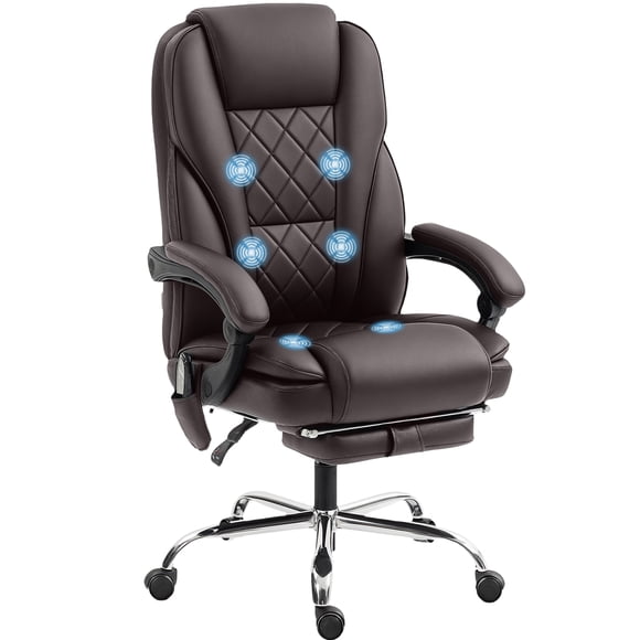 Vinsetto Chaise de Bureau de Massage, Chaise de Jeu Inclinable, Brun Foncé